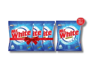 Mr. White Detergent Powder 500gm (Buy3 Get1 Free)