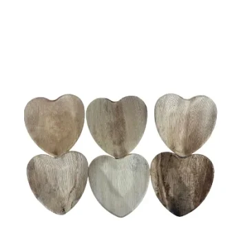 Areca Leaf Heart Shape Plate 6 pcs