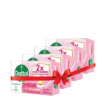 Dettol Bathing Soap Bar Skincare 125 gm (Combo Pack) 4 pcs