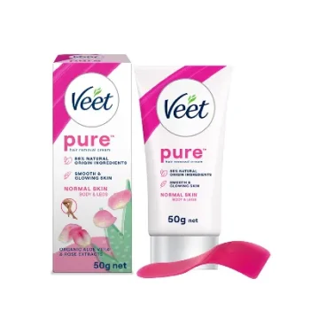 Veet Pure Hair Removal Cream With Organic Aelo Vera and Rose Extract 50 gm